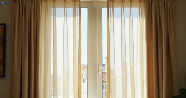 Dull dusty drapes in bilgola-beach-nsw before professional cleaning